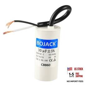 Bj-c60-30uf250 Bojack Run Capacitor 30 Uf Mfd 250v Ac Cbb60 2 Wire 50/60hz 30uf