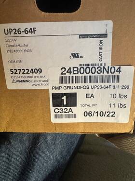 24b0003n04 Climatemaster Geothermal Pump
