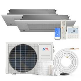 Cooper&hunter Ch-06mct1w-w 18000 Btu Dual 2 Zone One Way Cassette Mini Split Heat Pump Ac 230v 6000
