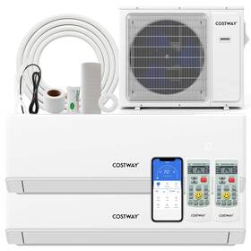 Ultreco-30k-04 Costway 30k Btu 2 Zone 7k 18k Split Air Conditioner 23 Seer2 208-230v Wifi Enabled