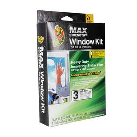 3-window Duck Brand 4288436 Max Strength Heavy Duty Insulating Film Window Kit 62-inch X