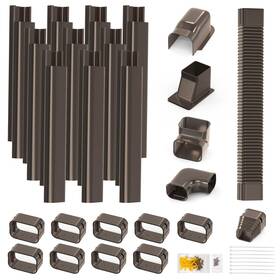 Blsc-02 Flamorrow 3 Inch 16ft Brown Ac Line Set Cover Kit Decorative Pvc Tubing For Duct