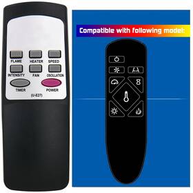 A520221121b13 Gengqiansi T-b25 Universal Replacement Remote For Electric Fireplace Heater Models 42mm9734 &