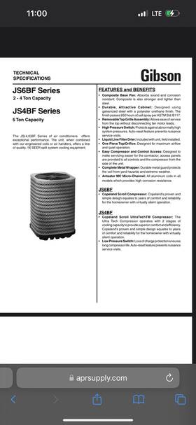 Js6bf Gibson 3 Ton R410a Air Conditioner Ac Condenser - 036k Goodman