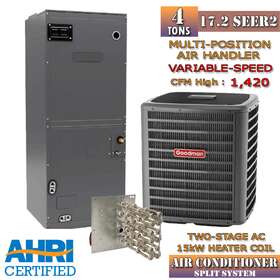 Gsxc704810 Goodman 4 Ton Ac Split System 17.2 Seer2 2-stage Variable Speed Ah 15kw Coil