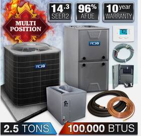 N96msn1002120a Goodman Aciq 2.5 Ton 14.3 Seer2 Central Ac 100k Btu 96% Gas Furnace System-custom