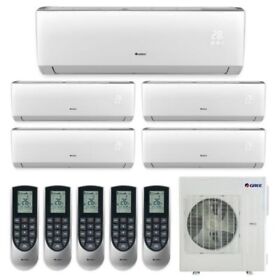 Gree 42000 Multi Ultra Vireo Penta Mini Split System 9-9-9-9-12 Built-in Wifi