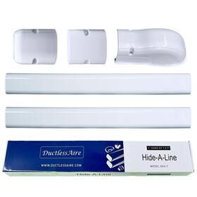 Hide-a-line 674894967819 Ductlessaire White Paintable Mini Split Set Cover Kit - Weather Resistan