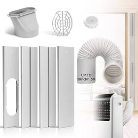 Hoxha 791809009195 Portable Air Conditioner Window Door Kit With 5.9 Inch Exhaust Hose Universal Adj Hoxha 791809009195 Portable Air Conditioner Window Door Kit With 5.9 Inch Exhaust Hose Universal Adj