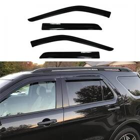 Dbl-94293-pt05 Kucaruce Side Window Visor Deflector Rain Guard Outside Mount Tape-on Shatterproof Dar