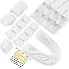 Kuriprotect 764020662494 4 Inch W 13.5ft Decorative Pvc Line Set Cover Kit For Mini Split Lineset Ki