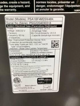 Psa1bf4m2sn48k Maytag 4 Ton Two Stage Split-system Air Conditioner 208-230/60/1 R410a 16 Seer
