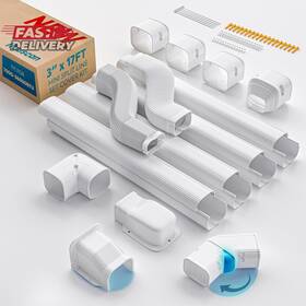 Nouscan 726084308206 Mini Split Line Set Cover 3 Inch 17ft Kit For Minisplit With Flexibl