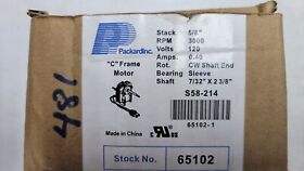 65102 Packard C Frame Motor 120 V 3000 Rpm 0.40 Amps Cw Shaft End