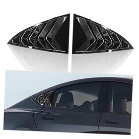 Louvers-1 Perface Rear Side Window Air Vent Louvers For 2017-2024 Model 3 Sedan Glossy Black