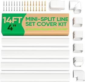 Pl-acd-420-4m Plusluck 4 Inch 14ft Mini Split Line Set Cover Kit Pvc Decorative Pump Covers Ac