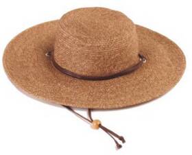442db01 Principle Plastics Wide Brim Braided Hat Dark Brown