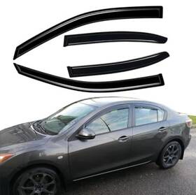 Pmx-94257 Puermto Side Window Wind Deflector Fit For 4pcs Dark Smoke Nice 2010-2013 Mazda 3