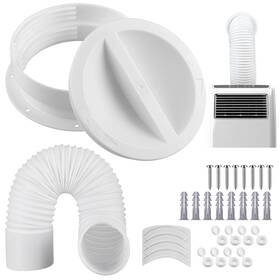 Pushglossy Muy-pushglossy-0578 Portable Ac Vent Size Wall Mount Connector With Hose Exhaust Coupler