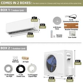 Beyshoor1a Qurious Corner Pure Design 12k Btu Mini Split Ac Heat Pump 20 Seer2 Inverter 115/230v 750sqft