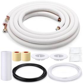 Hat-relaxweex-1031 Relaxweex 25 Ft. Mini Split Line Set 1/4 And 3/8 O. D. Copper Pipes Tubing White