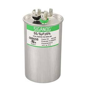 Sgd-cbb65-55 Sigandg 55/5 Uf 370v Or 440v Cbb65 Dual Run Start Round Capacitor 55 5 Mfd