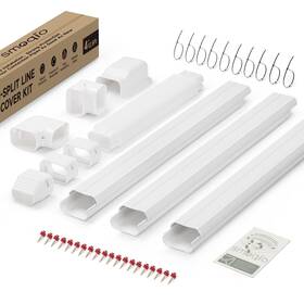Smoqio 975135441575 Mini Split Line Set Cover 4 Inch 12.5ft Easy To Install Lineset Kit Fo