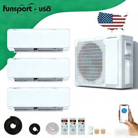 9000-12000 Taus 197839725171 Btu Tri-zone Ductless Mini Split Ac System 208-230v Air Conditioner