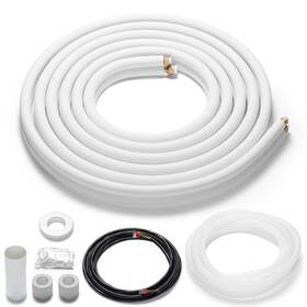 Turbro 816621026165 16 Ft. Mini Split Line Set 1/4 Inch And 3/8 O.d. Copper Pipes Thickened Pe