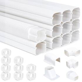 21lck01 Unaoiwn Mini Split Line Set Cover Kit 3 Inch W 16ft Air Conditioners Decorative Pvc Slim L