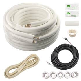 Usac01814t Wostore 50ft Mini Split Line Set 1/4 And 3/8 Inch Insulated Copper Pipe With 16/4 Wir
