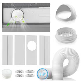 Yjhome Zh5791 Portable Ac Window Vent Kit 5.9 Inch Exhaust Hose Universal Coupler Air