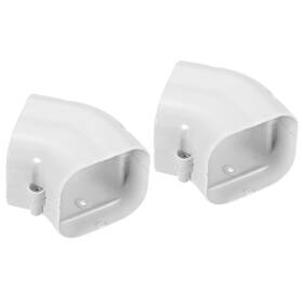Zaplyte 745065830451 2pcs Pvc Decorative Air Conditioner Line Cover 2.95 Inch W X 2.56 H 45 Elbow White