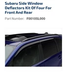 2025 Subaru Forester Side Window Deflectors Vent Visors F0010SL000 Oem. Fixed Price $110.00.