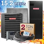 Ton Goodman Heat Pump Split System R32 Central Air Conditioner - 15.2 SEER2 Ac. Fixed Price $3894.00.