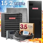 3.5 Ton Goodman Heat Pump Split System R32 Central Air Conditioner - 15.2 SEER2. Fixed Price $5362.00.