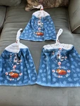 3 Fox Kitchen Dish With Crochet Tops Set, Handmade. Fixed Price $9.95.