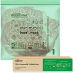 Compostable Gallon Food Storage Freezer Bags 50 Count 2 Mil 10.5" * 10.7". Fixed Price $25.86.