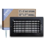 Handua 12X6 Steel Adjustable Air Supply Grille Black Register Vent Cover. Fixed Price $55.73.