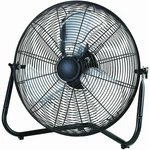 Mainstays 20" 3-SPEED High Velocity Tiltable Black Steel Floor Fan, Durable. Fixed Price $47.19.