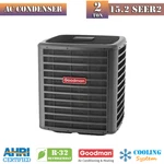 Goodman Ton 15.2 SEER2 Air Conditioner Condenser High Efficiency Single Stage. Fixed Price $2332.00.