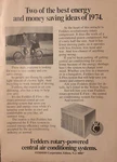 1974 Fedders E-flex Central Air Conditioning Print Ad Rotary Powered Vtg 1970S. Fixed Price $18.77.