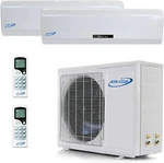 Aircon 18,000 Btu Mini Split Ductless 9000 X 2 Multi Dual Zone Heat Pump Air-con. Fixed Price $2149.00.