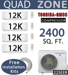 48000 Btu Quad Zone Ductless Mini Split Air Conditioner Heat Pump: 12000 X. Fixed Price $3322.86.