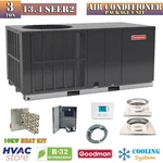 Goodman Ton 13.4 SEER2 Air Conditioner Package Unit Horizontal + Install Kit. Fixed Price $3980.00.