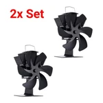 2X 6 Blade Stove Fireplace Fan Eco Heat Powered For Wood Log Burner Silent Set. Fixed Price $51.99.