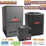 Goodman R32 2.5 Ton Heat Pump & Gas Furnace 14.5 SEER2 80000 80% Afue 17.5" Coil. Fixed Price $5667.00.