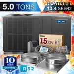 Aciq Ton Heat Pump Package Unit Central Air System 15KW Kit, R32 Horizontal. Fixed Price $4380.00.