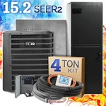 4 Ton 15.2 Central Air Heat Pump Split System Ducted R32 Ac Kit, Multi-position. Fixed Price $4736.00.