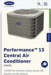 Pre-owned Charged Carrier Central Air Conditioner Model 24ACB330A00300. Fixed Price $650.00.